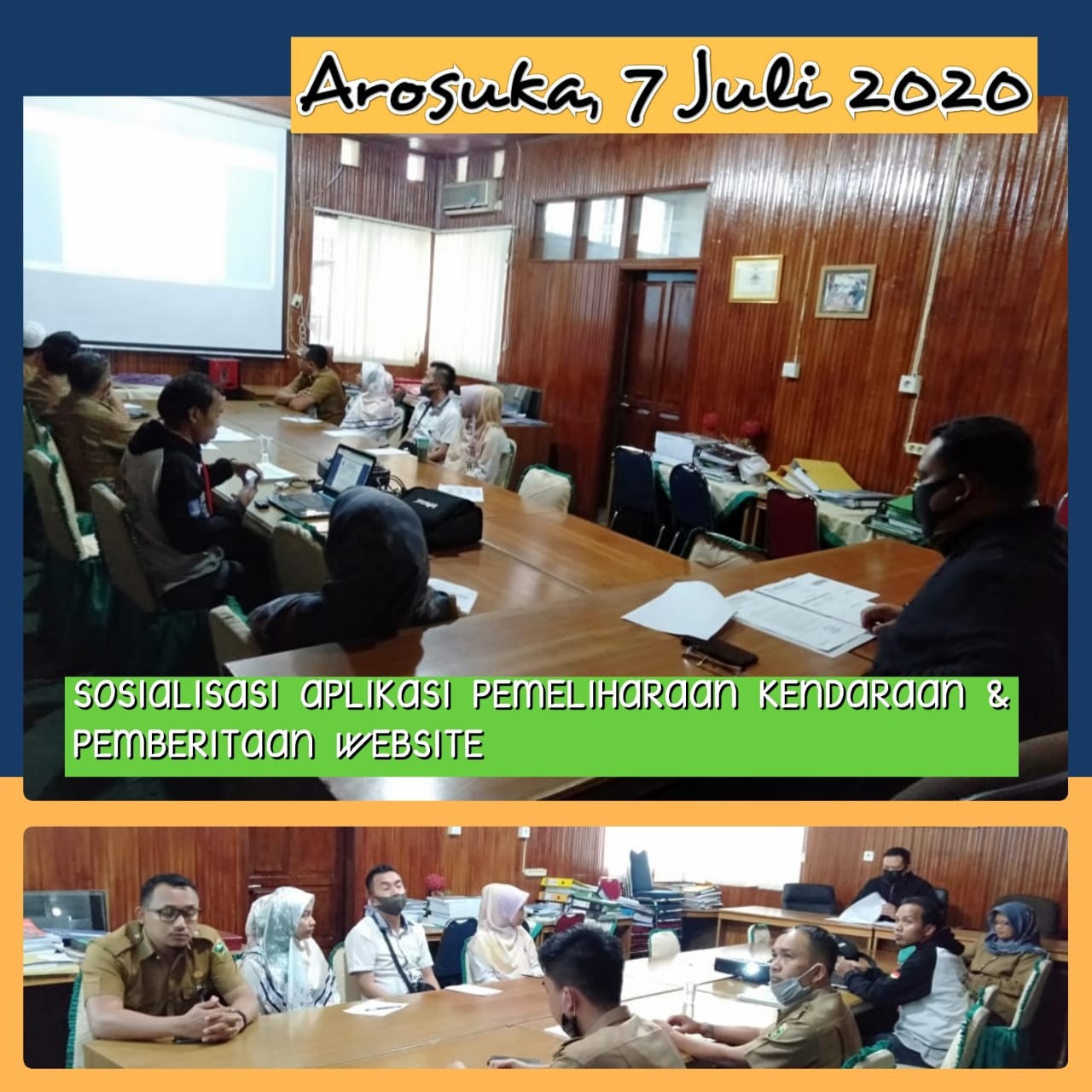 BKD MENGADAKAN SOSIALISASI APLIKASI MONITORING PEMELIHARAAN KENDARAAN& PEMBERITAAN WEBSITE
